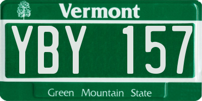 VT license plate YBY157