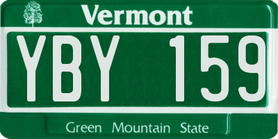 VT license plate YBY159
