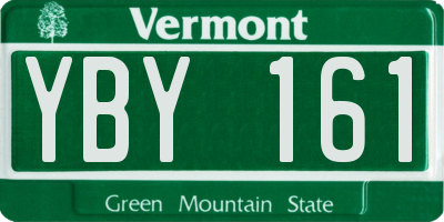 VT license plate YBY161
