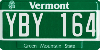 VT license plate YBY164