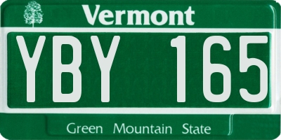 VT license plate YBY165