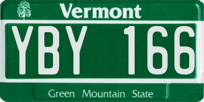 VT license plate YBY166