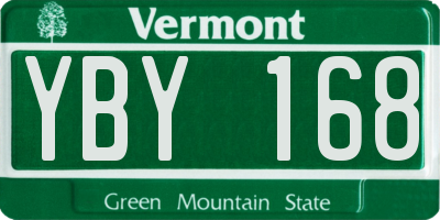VT license plate YBY168