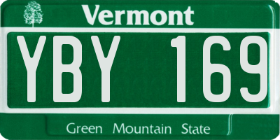 VT license plate YBY169