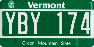 VT license plate YBY174
