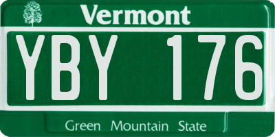 VT license plate YBY176