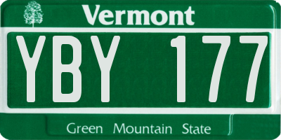 VT license plate YBY177