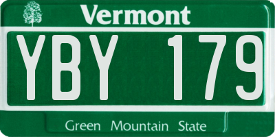 VT license plate YBY179