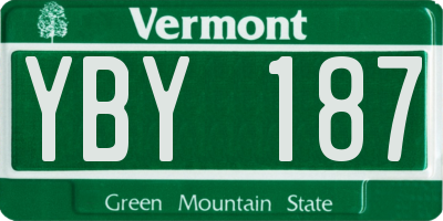 VT license plate YBY187