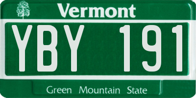 VT license plate YBY191