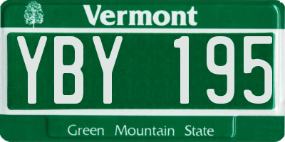 VT license plate YBY195