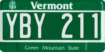 VT license plate YBY211