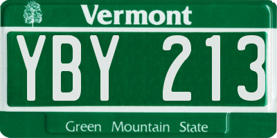 VT license plate YBY213
