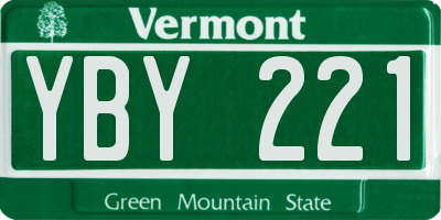 VT license plate YBY221