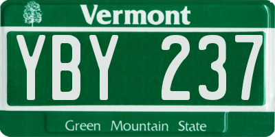 VT license plate YBY237