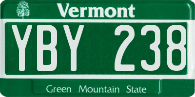 VT license plate YBY238
