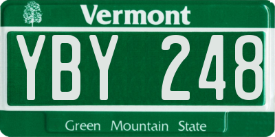 VT license plate YBY248