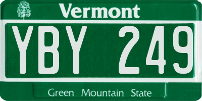 VT license plate YBY249