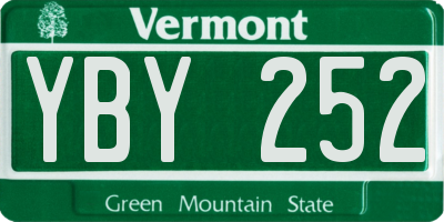 VT license plate YBY252