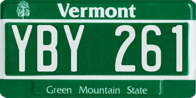 VT license plate YBY261