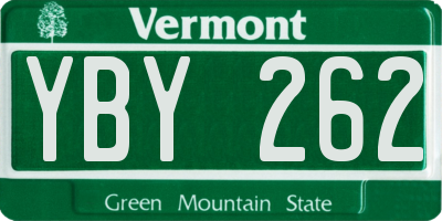 VT license plate YBY262
