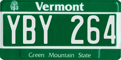 VT license plate YBY264