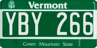 VT license plate YBY266
