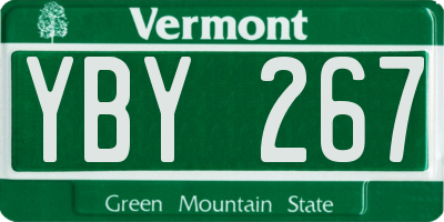 VT license plate YBY267