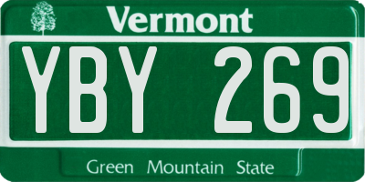 VT license plate YBY269