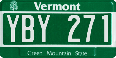 VT license plate YBY271