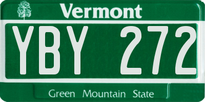 VT license plate YBY272