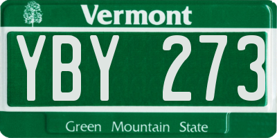 VT license plate YBY273
