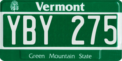 VT license plate YBY275