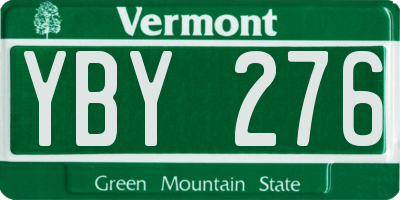 VT license plate YBY276