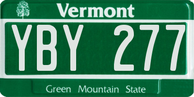 VT license plate YBY277