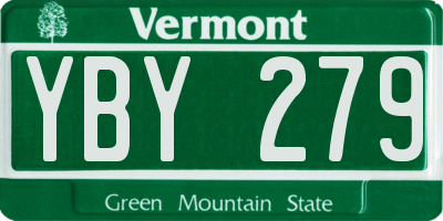 VT license plate YBY279
