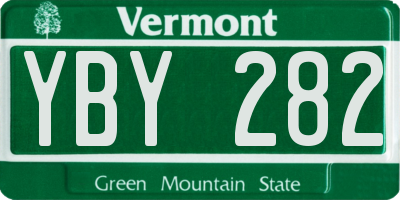 VT license plate YBY282