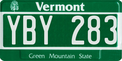 VT license plate YBY283