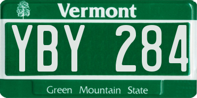 VT license plate YBY284