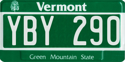 VT license plate YBY290