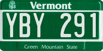 VT license plate YBY291