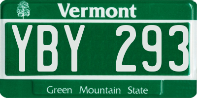 VT license plate YBY293
