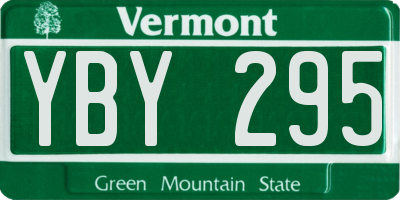 VT license plate YBY295
