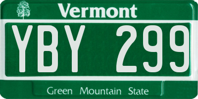 VT license plate YBY299