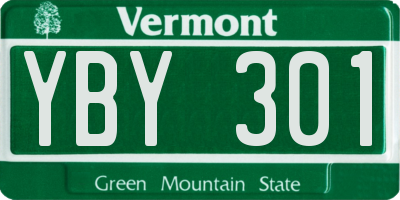 VT license plate YBY301