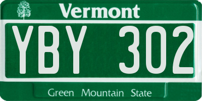 VT license plate YBY302