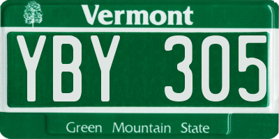 VT license plate YBY305