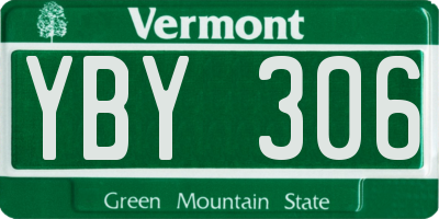 VT license plate YBY306