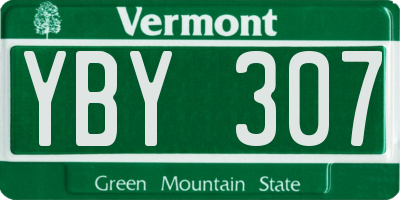 VT license plate YBY307