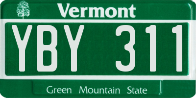 VT license plate YBY311